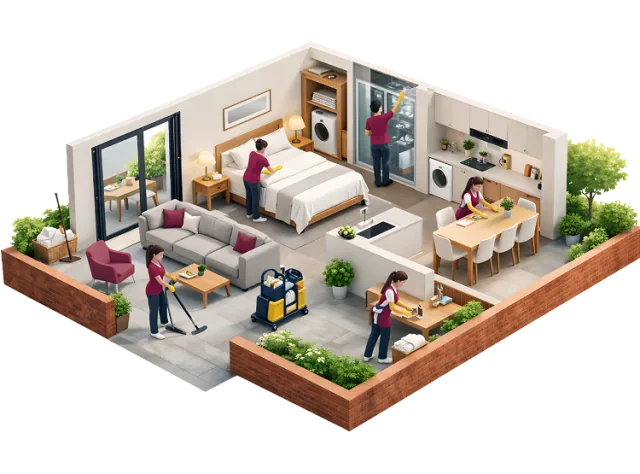 Airbnb cleaning illustration