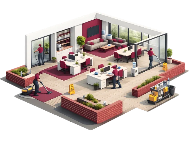 Commercial cleaning illustration