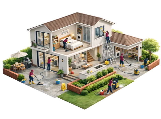 Deep cleaning illustration