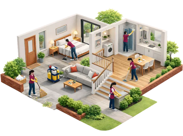 Regular house cleaning illustration