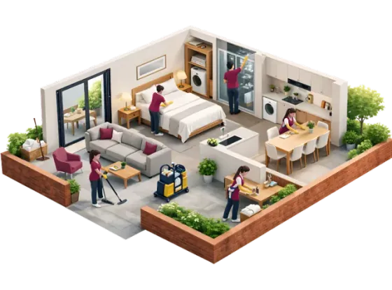 Airbnb cleaning illustration