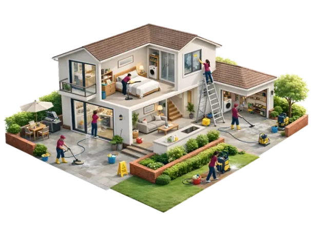 Deep cleaning illustration