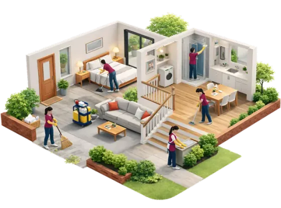 Regular house cleaning illustration